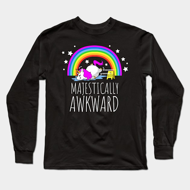 Majestically Awkward Unicorn for the Socially Awkward Long Sleeve T-Shirt by chomacker99